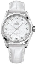 seamaster Omega White Leather Diamond