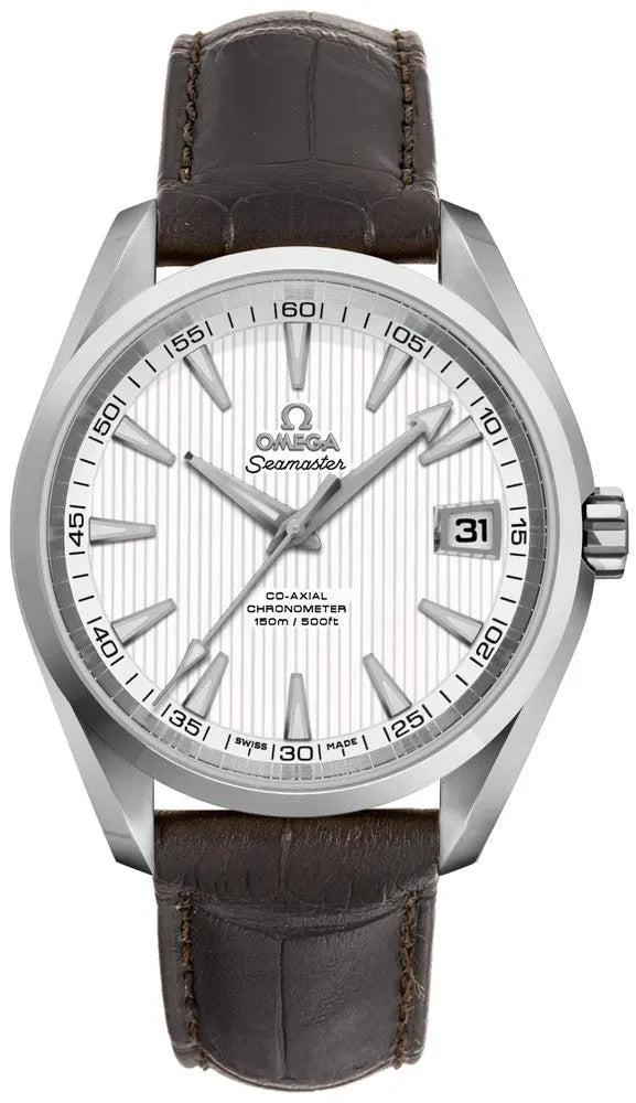 Omega White Striped Dial