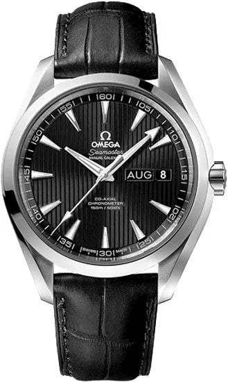 Omega Black Dial Leather Annual