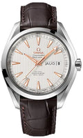 Omega Silver Dial Brown Leather seamaster