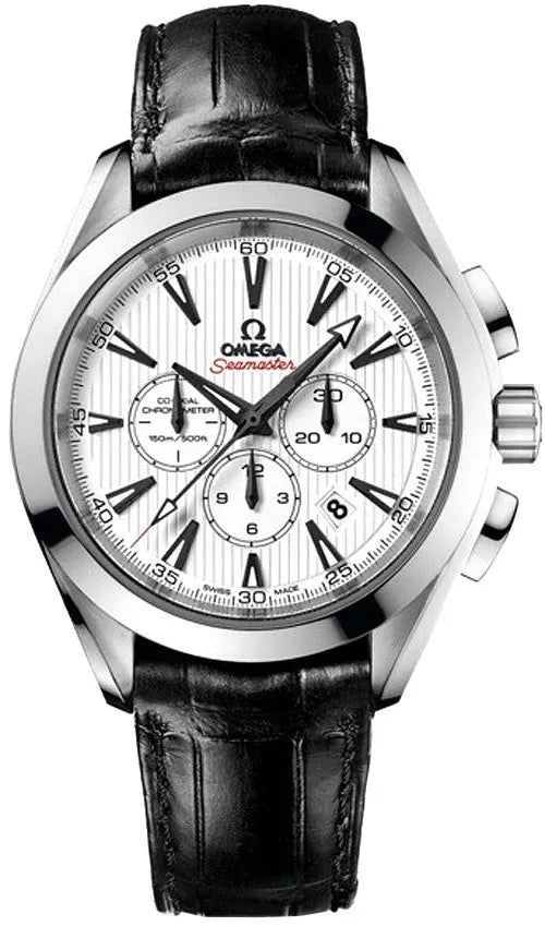 Omega White Dial Leather Chronograph