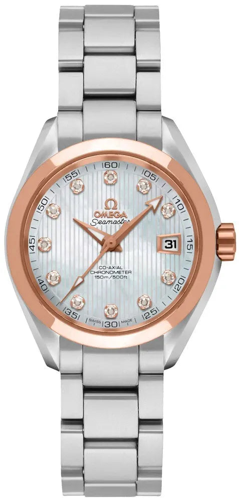 seamaster Omega Silver Diamond Rose Gold