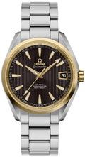 Omega Brown Stripe Gold Bezel