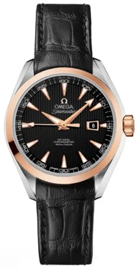 seamaster Omega Black Dial Rose Gold
