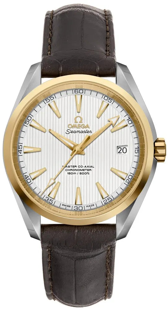 Omega Gold Bezel Brown Leather