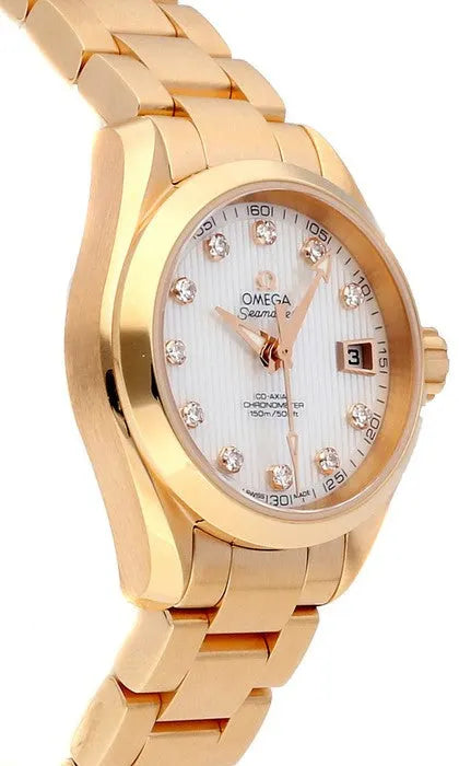 seamaster Omega Rose Gold Diamond Dial - Hình 3