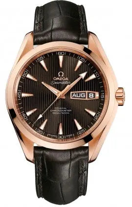 seamaster strap Omega Rose Gold Black Leather
