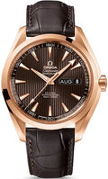 Omega Rose Gold Brown Leather