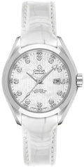 Omega Diamond White Leather