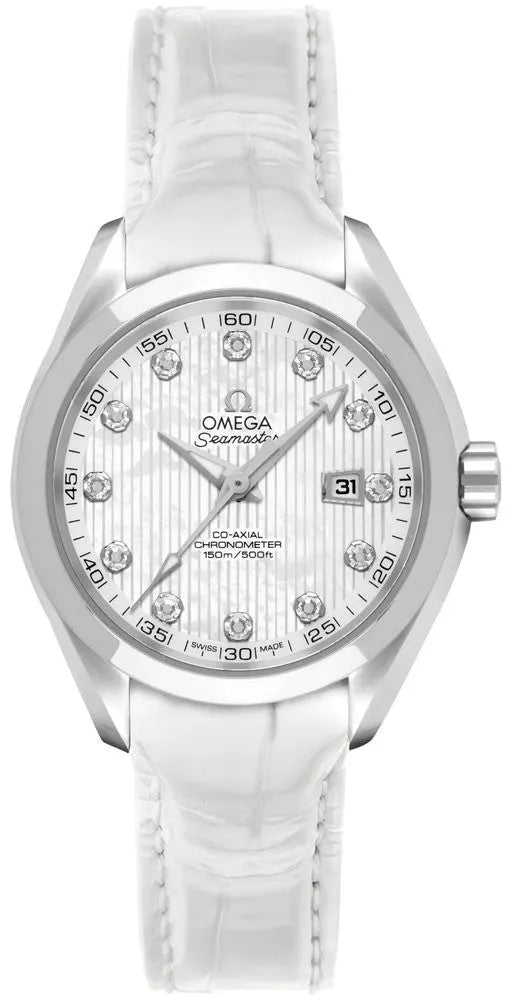 Omega Diamond White Leather