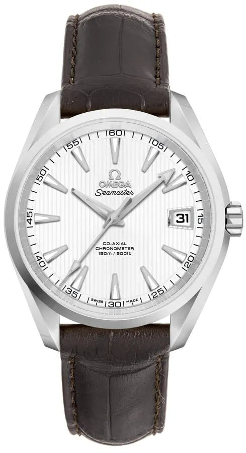 Omega Seamaster White Dial Brown Leather