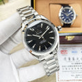 seamaster aqua Omega Black Dial Steel Bracelet
