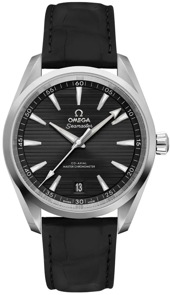 Omega Black Alligator Watch