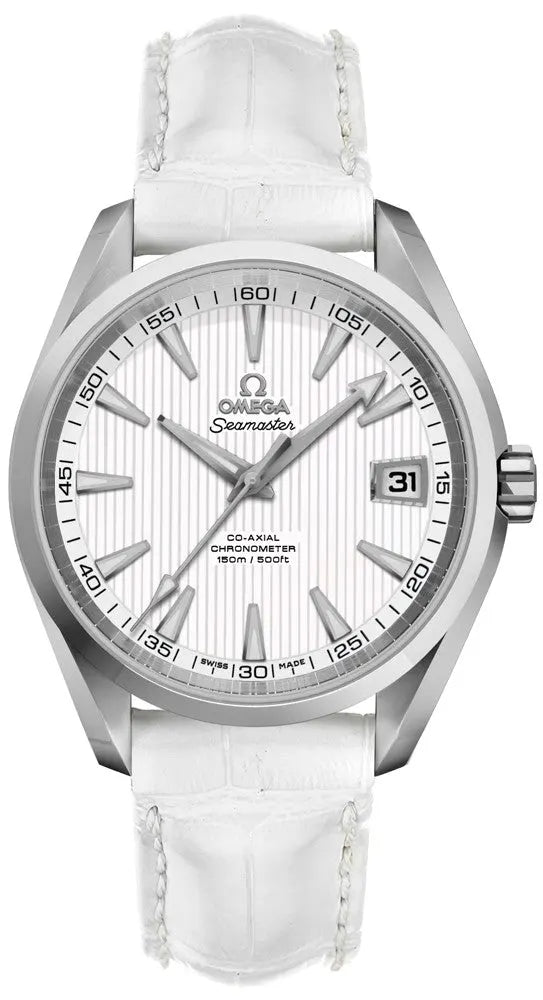 seamaster stainless Omega White Dial Leather