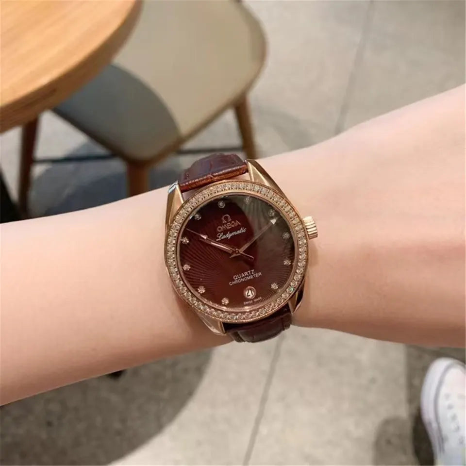 Omega Ladymatic Brown Diamond - Hình 9