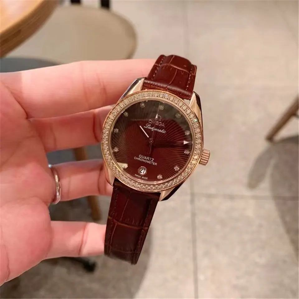 Omega Ladymatic Brown Diamond - Hình 3