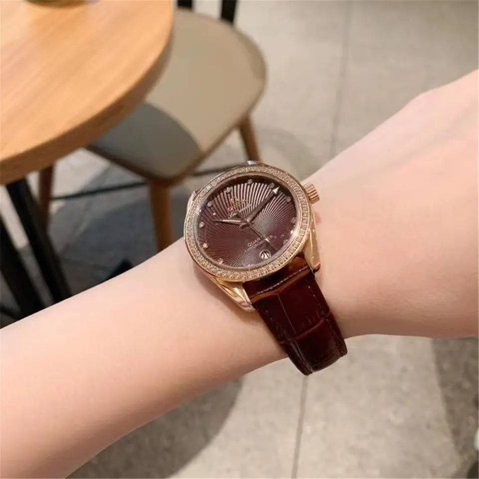 Omega Ladymatic Brown Diamond - Hình 5