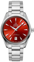 Omega Red Dial Steel Watch