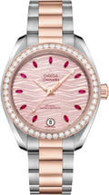 Omega Pink Dial Diamond Bezel