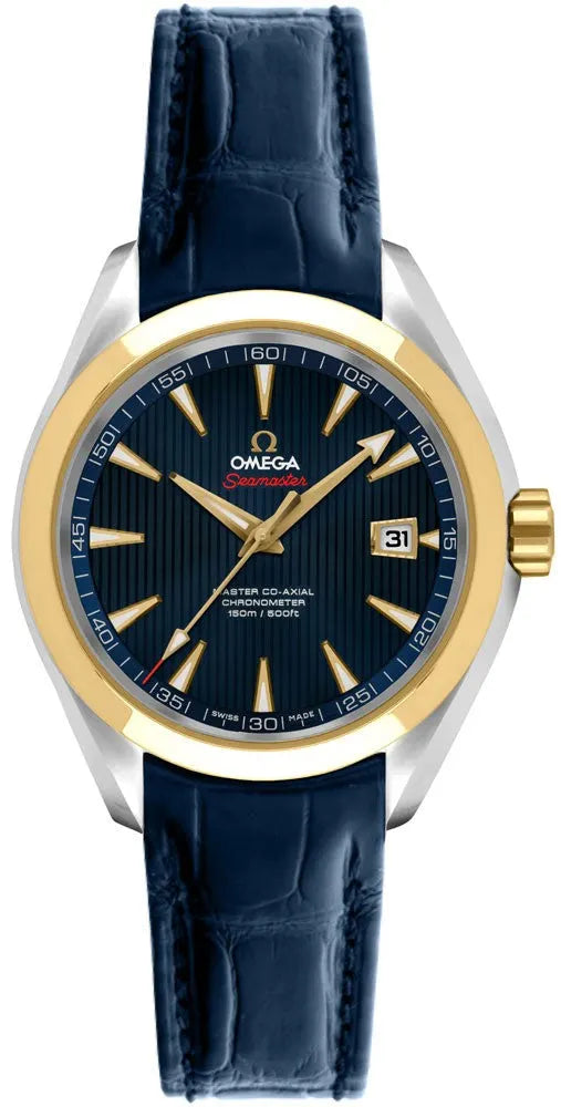 Omega Blue Leather Gold