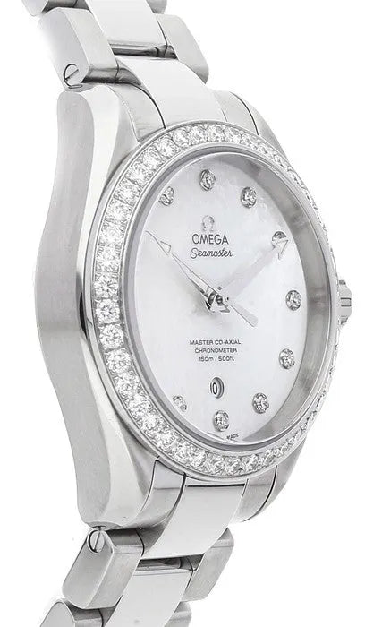 seamaster Omega Mother of Pearl Diamond Steel - Hình 3
