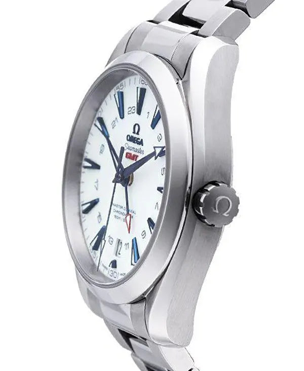 blue Omega Seamaster GMT White Dial - Hình 3