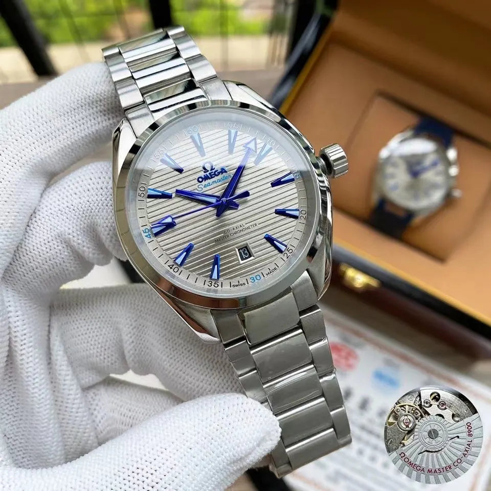 Omega Silver Blue Accents