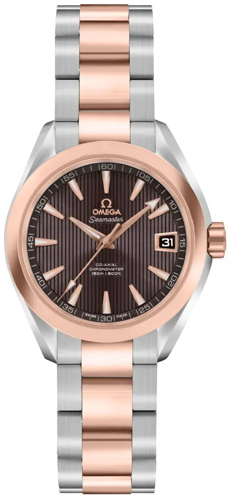 seamaster steel Omega Brown Dial Rose Gold
