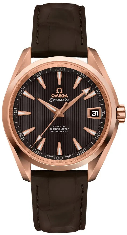 seamaster watch Omega Rose Gold Brown Leather