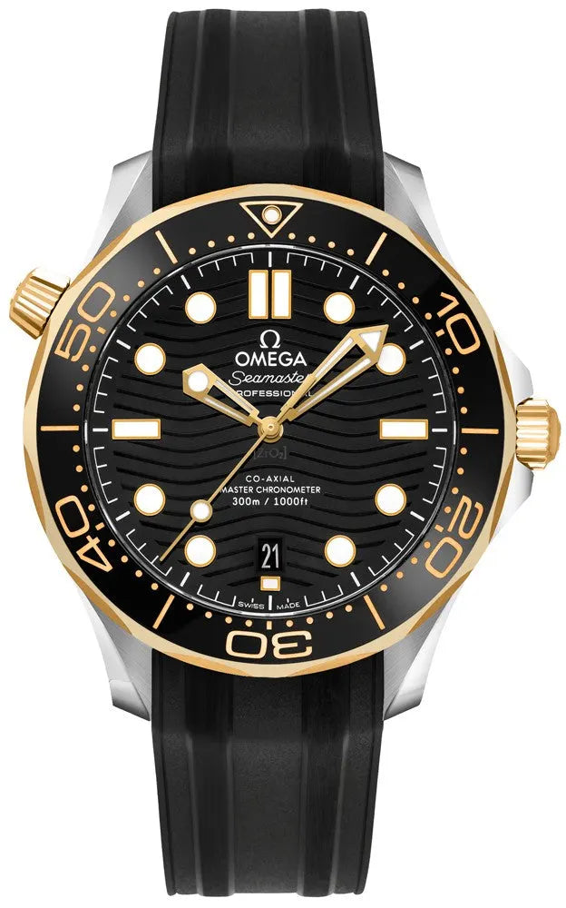 Omega Black Rubber Gold Bezel
