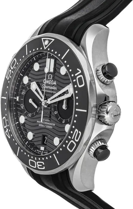 seamaster Omega Black Rubber Chronograph - Hình 2