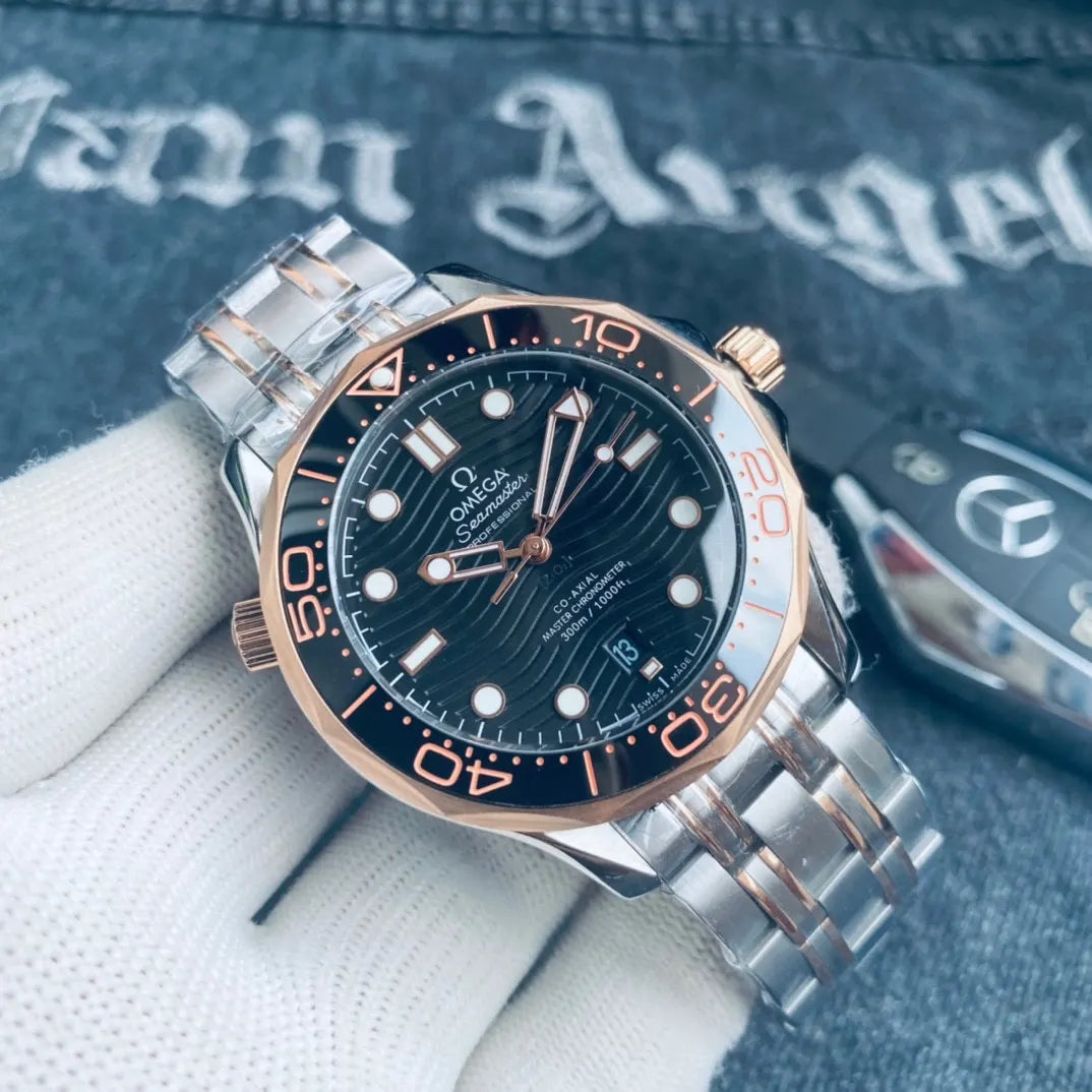 Omega Rose Gold Wave Dial