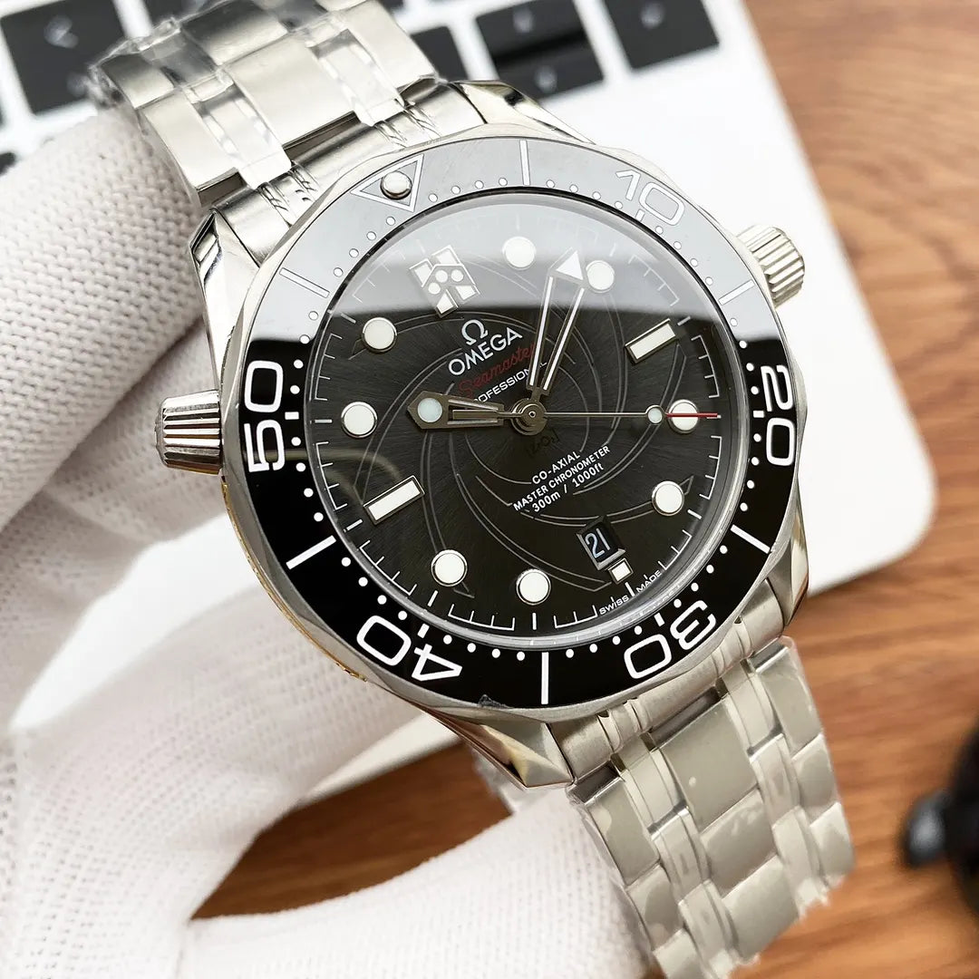 dial steel Omega Seamaster Black Wave - Hình 3