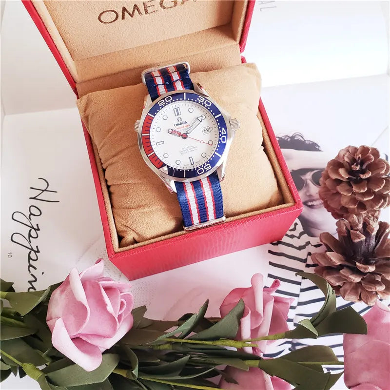 Omega Seamaster White Dial NATO - Hình 7