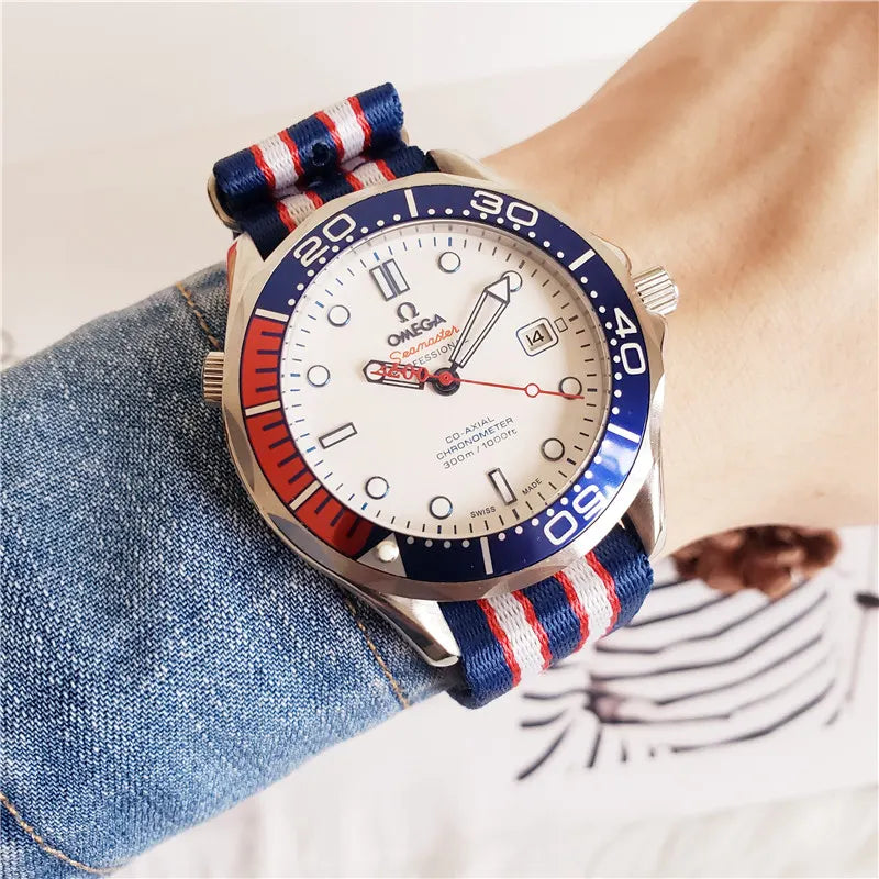 Omega Seamaster White Dial NATO - Hình 8
