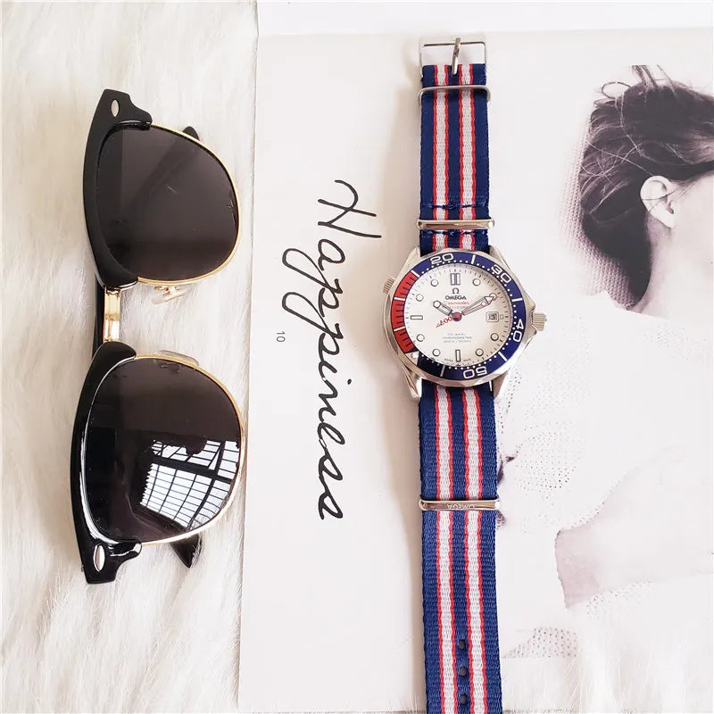 Omega Seamaster White Dial NATO - Hình 3