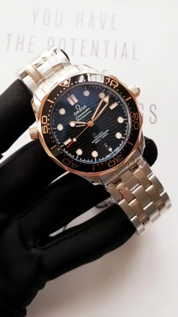 Omega Two-Tone Black Wave seamaster