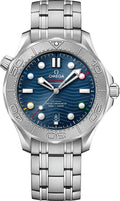 steel Omega Seamaster Blue Wave Dial