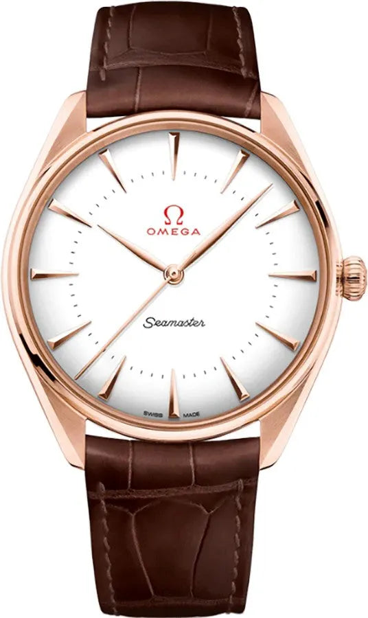 seamaster Omega Rose Gold Brown Leather