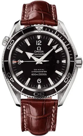 Omega Seamaster Black Dial Brown Leather