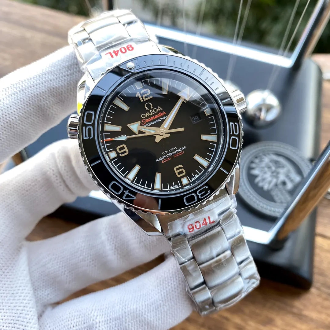seamaster Omega Black Dial Steel Bracelet