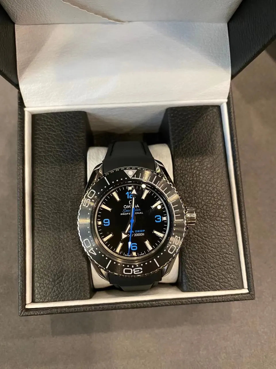 Omega Black Rubber Blue Accents