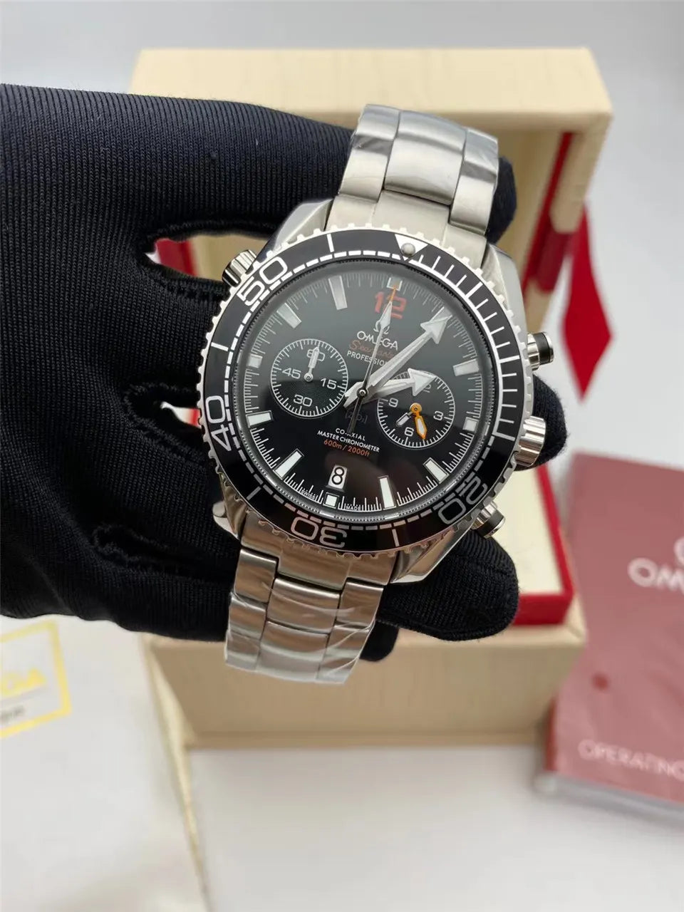 Omega Black Chronograph Steel