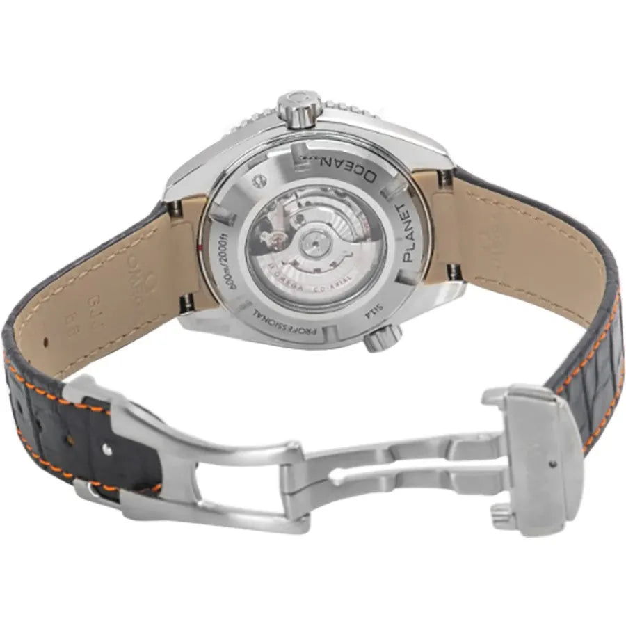 seamaster Omega Black Leather Orange - Hình 3