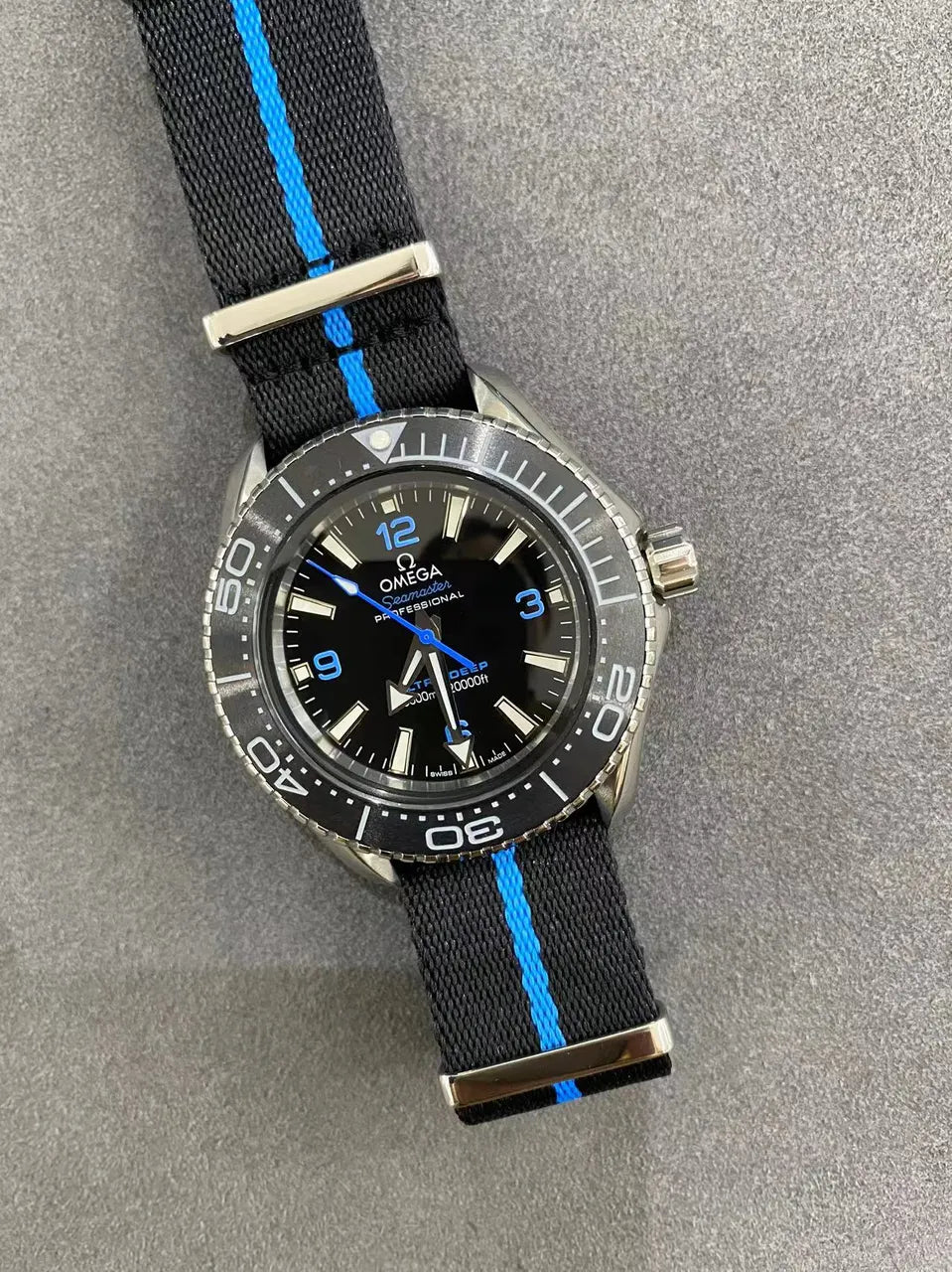 dial Omega Seamaster Black Blue - Hình 7
