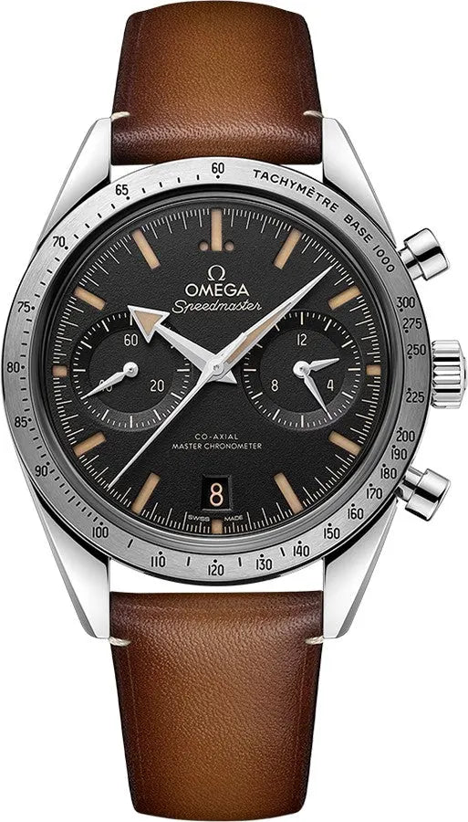 Omega Black Brown Leather