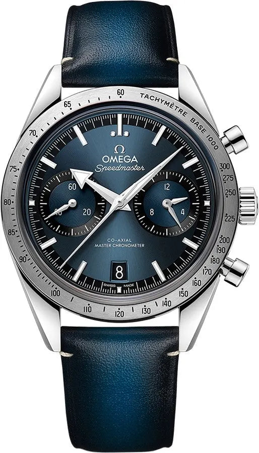 Omega Speedmaster Blue Dial Leather