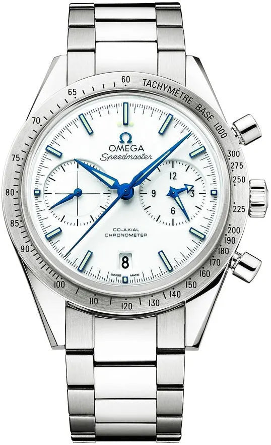 Omega White Dial Blue Hand