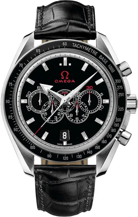 Omega Black Leather Chronograph