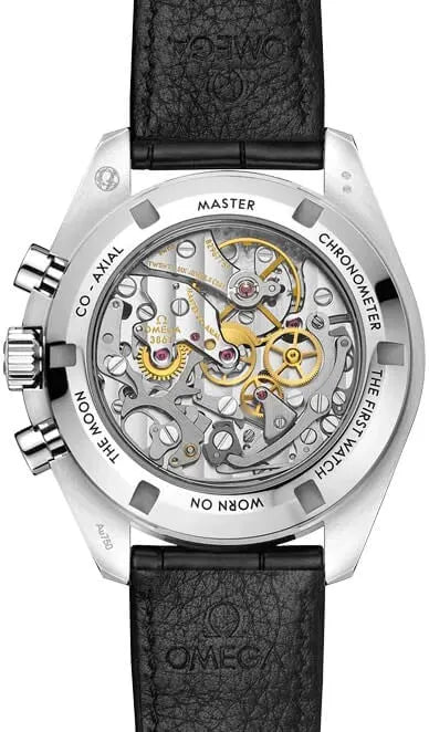 Omega Silver Black Leather - Hình 2